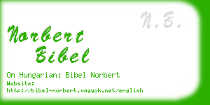 norbert bibel business card